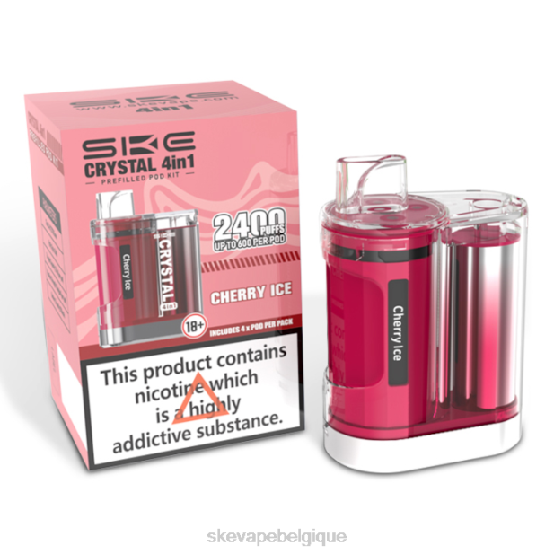 SKE- Kit de dosettes Crystal 2400 4 en 1 268499 glace aux cerises SKE vape pen